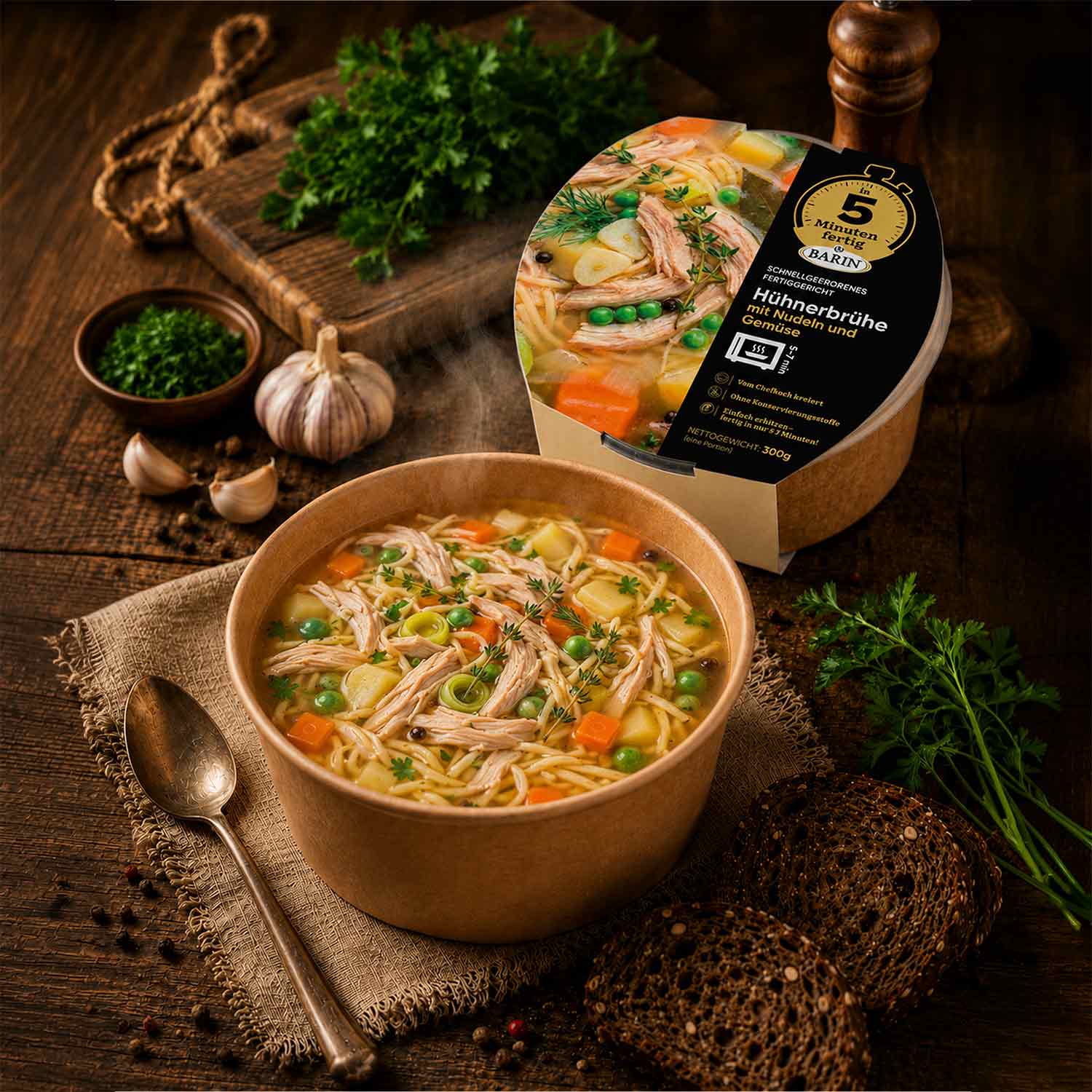 BARIN in 5 Minuten fertig Hühnerbrühe mit Nudeln, 300 g