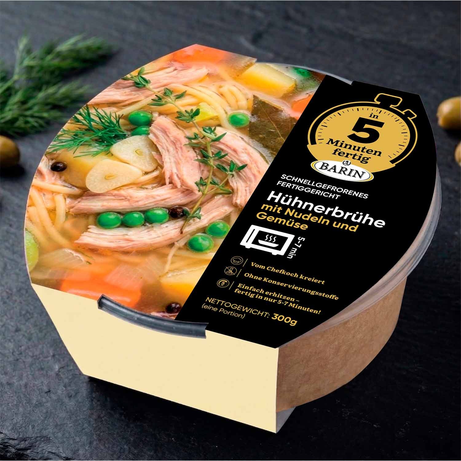 BARIN 5 Minuten Hühnerbrühe mit Nudeln, 300 g