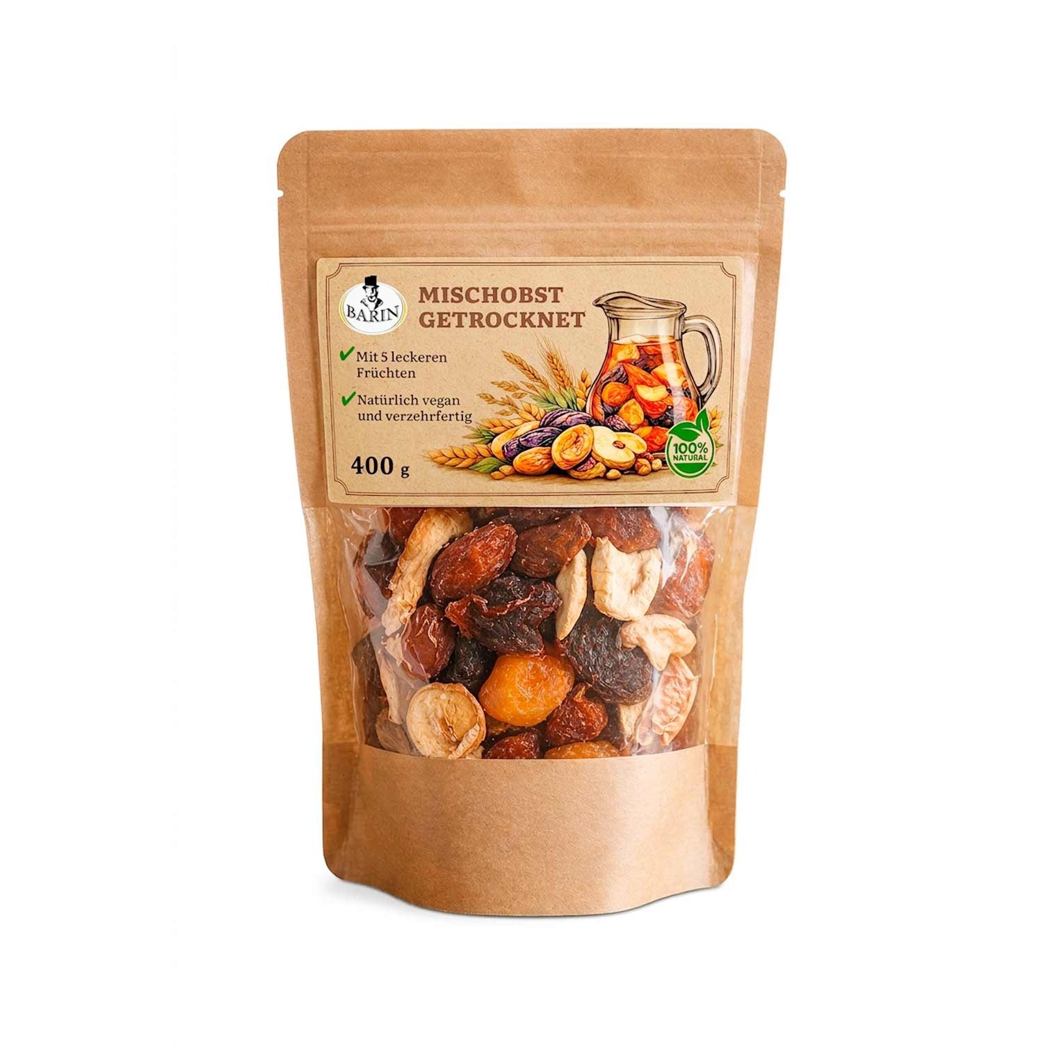 BARIN Omas Kompott aus Trockenfrüchten - Mischobst getrocknet, 400 g