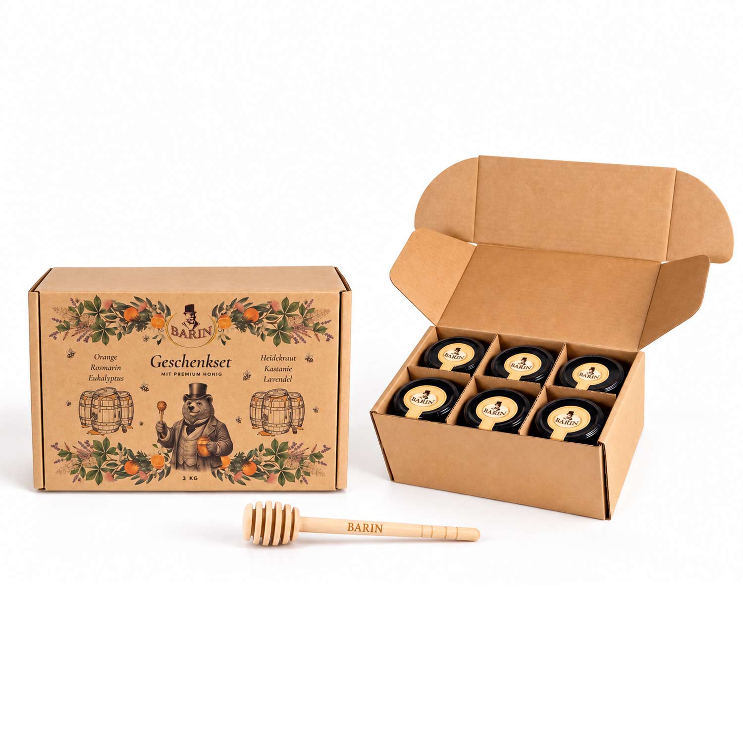 BARIN Große Honigkollektion – Geschenkset mit 6 Sorten Premium Honig (6 x 500 g)