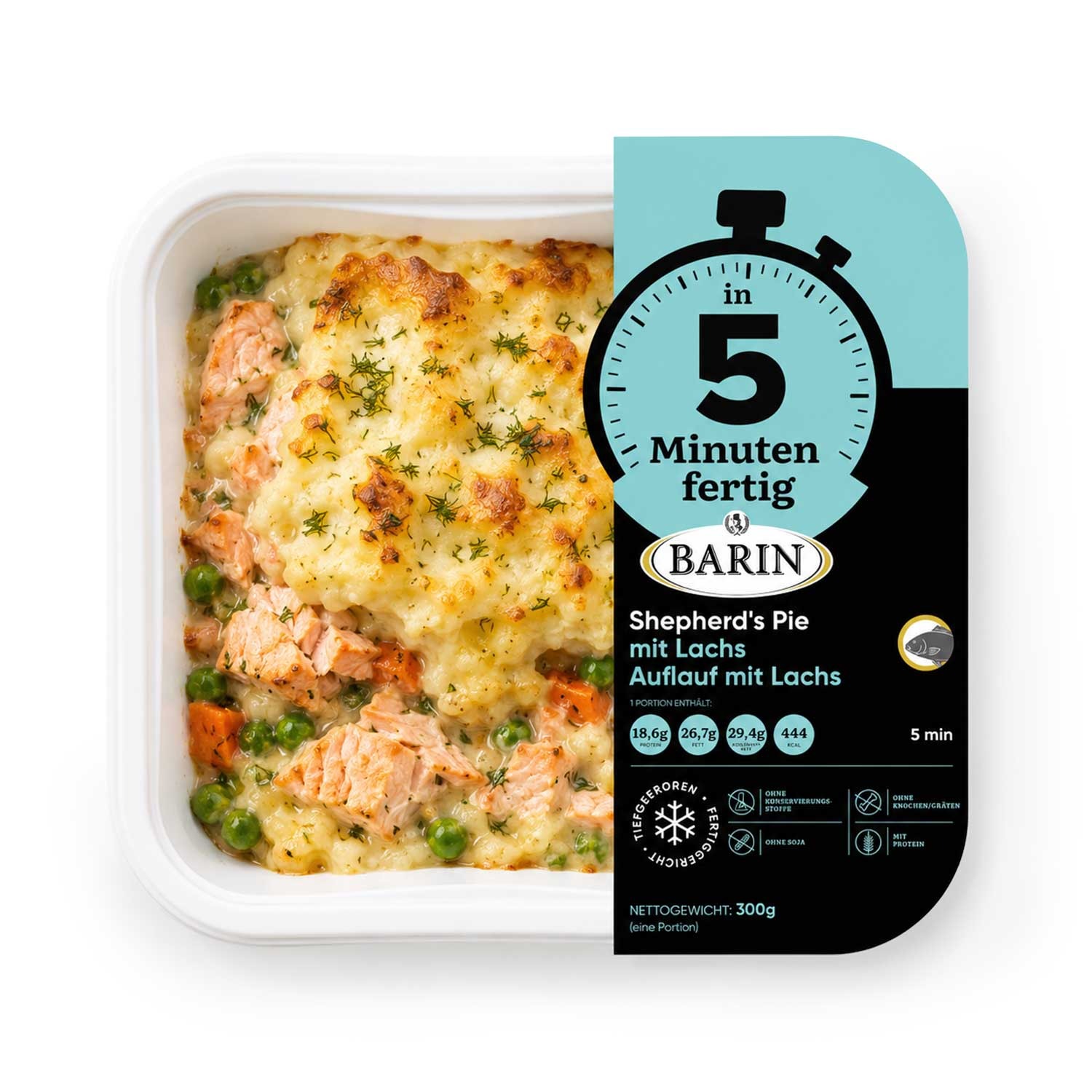 BARIN in 5 Minuten fertig Shepherd's Pie mit Lachs - Auflauf mit Lachs, 300 g